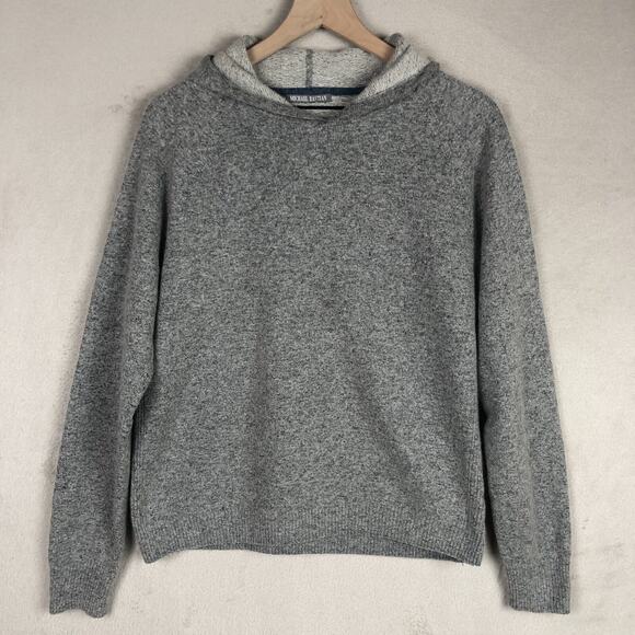 MICHAEL BASTIAN Cotton Linen Wool Blend Hoodie Men's S (40") Gray Sweater L/S - Picture 1 of 11